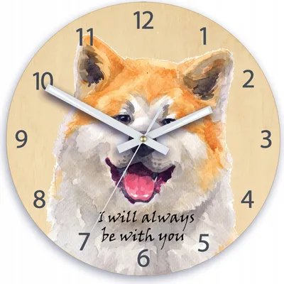 Produktbild von ModernClock, Wanduhr, Wanduhr für Kinder, Akita Hund, stille Wanduhr, 30 cm