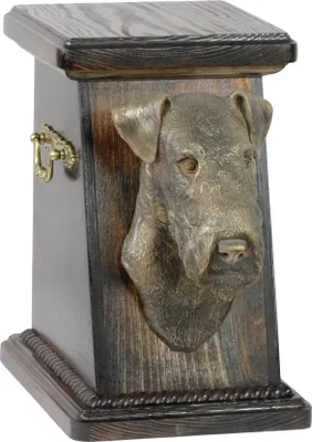 Zdjęcie produktu dla Foksterier szorstkowłosy - urna na prochy psa, elegancka urna ze statuetką, pamiątkowa urna z popiersiem psa marki Art-Dog