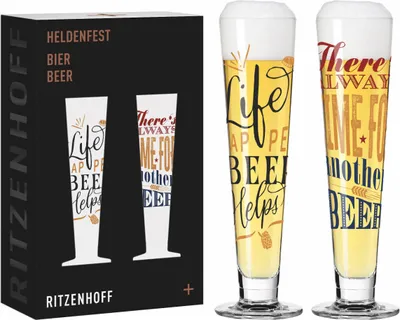 Produktbild von Ritzenhoff Biergläser 2er Set Heldenfest Beer F25, Kristallglas, 385 ml, 6271002