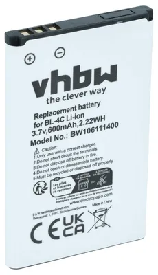 Produktbild von vhbw Akku kompatibel mit Artfone C3, CF241A, CS181, CS181A Handy Smartphone Telefon (600 mAh, 3,7 V, Li-Ion)