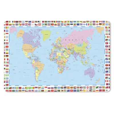 Produktbild von MuchoWow® Mauspad Mousepad Weltkarte - Flagge - Atlas 27x18 cm - Mousepads - Maus Mat - Pad - Mausunterlage - Büroartikel - Desk Matten