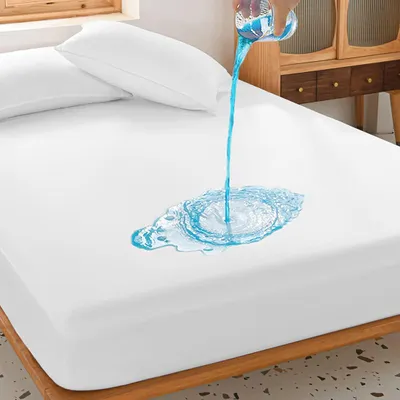 Immagine prodotto di Coprimaterasso impermeabile - 90 x 220 cm - Traspirante e delicato sulla pelle - Bianco