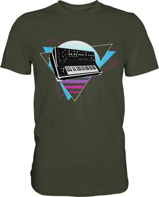 Produktbild von Modularer Synthesizer Analog Vaporwave Techno T-Shirt – Urban Khaki / XXL