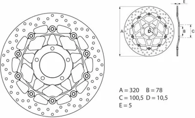 Produktbild von Brembo 78b40881 Bremsscheibe Silber Silber One Size