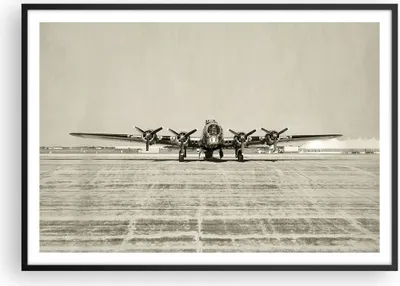 Produktbild von Gerahmtes Poster - Schwarzer Rahmen - Flugzeug alt Bomber - 100x70 cm - Wand Bild - Wanddeko - Wandbilder - Kunstposter - Wandposter - Bilderrahmen - Bilder - Kunstdruck - Wandbild - P2BAA100x70-4184