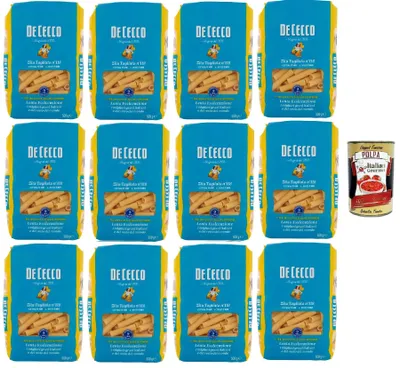 Produktbild von De Cecco Zita Tagliata Nr. 118, Hartweizenpasta 12 x 500 g - langsam trocknend 9 h, feste Textur - 11 min backen (al dente 9 min) -  Italy + Italian Gourmet Polpa 400g