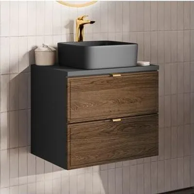 Produktbild von Badmöbel Set mit Aufsatzwaschbecken TALIA CASELLA 60 cm MDF SOFT-CLOSE LED Waschtisch