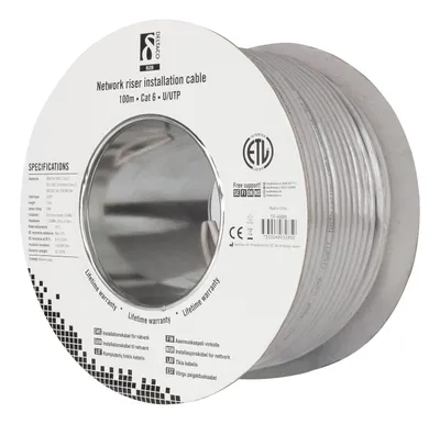 Produktbild von Deltaco TP-48BR, 305 m, Cat6, U/UTP (UTP), Weiß