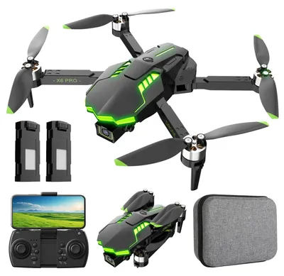 Productafbeelding van Drone met camera 1080p - Opvouwbare quadcopter voor beginners - Borstelloze motor - Met 2 batterijen en draagtas