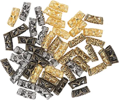 Obrázek produktu pro Dredy korálky,Vlasy vousy korálky,Vlasy dredy korálky,Vlasy dredy šperky,Vlasy copánky kroužky,Vlasy šperky kroužky