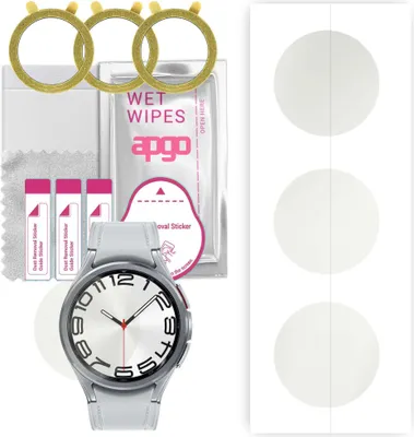 Produktbild von apgo 3 Stück Schutzfolie, Matt, kompatibel mit Samsung Galaxy Watch Classic 6 47mm Smartwatch, Hydrogel Displayschutzfolie mit Positionierhilfe, Displayfolie, robust und kratzfest