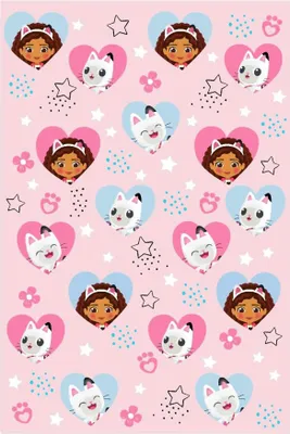 Image de Gabby's Dollhouse - Couverture, Polaire TC793 (150 cm x 100 cm) (Rose/Bleu)