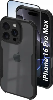 Produktbild von Hülle für iPhone 16 Pro Max ANTI-SHOCK MATT CLEAR VERSTÄRKTES 5D PREMIUM-GLAS