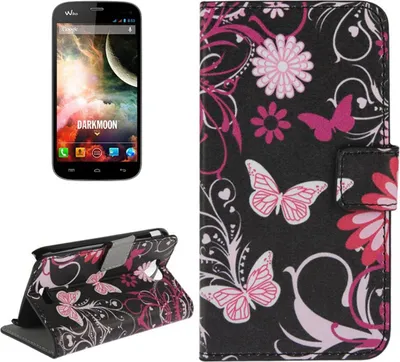 Produktbild von Schutzhülle Handytasche (Flip Quer) für Handy Wiko Darkmoon Schmetterlinge