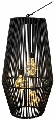 Produktbild von Formano Solarlaterne Außen Garten große Rattan Solar Laterne 3 LED Birnen 45 cm