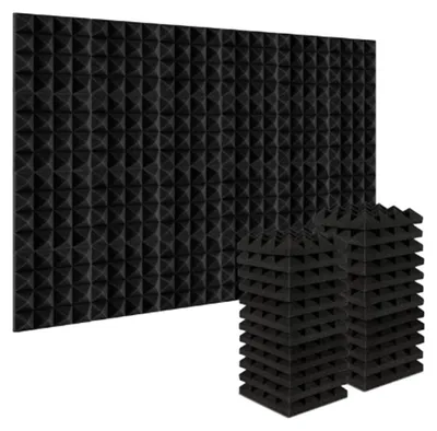 Zdjęcie produktu dla 24 sztuki pianki akustycznej o wymiarach 25x25x5 cm, przeznaczonej do izolacji akustycznej