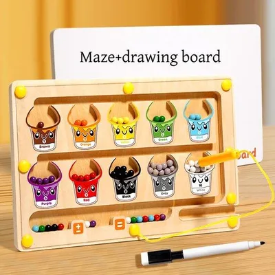 Produktbild von Magnetisches Sortier- und Zeichenbrettspiel für Kleinkinder: Montessori-Spielzeug mit Farben, Zahlenerkennung, Lernzählung und Kleinkindaktivitäten