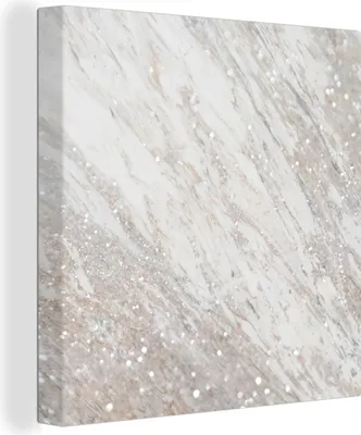 Produktbild von MuchoWow® - Leinwandbilder - Marmor - Glitzer - Gold, Wandbild, Wanddeko Bilder Wohnzimmer, 20x20cm
