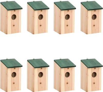 Produktbild von Vogelhäuser 8 Stk. Holz 12x12x22 cm
