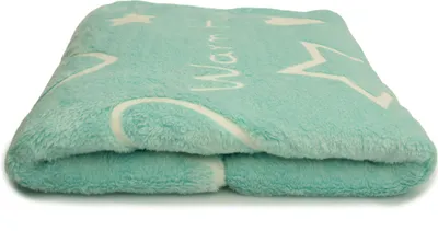 Image de Peluche Minky phosphorescente, cœurs couleur menthe 50 x 158 cm