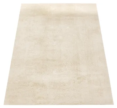 Produktbild von Waschbarer Teppich Wohnzimmer Kurzflor Einfarbiger Moderner Stil Weich Creme Grösse 120x160 cm
