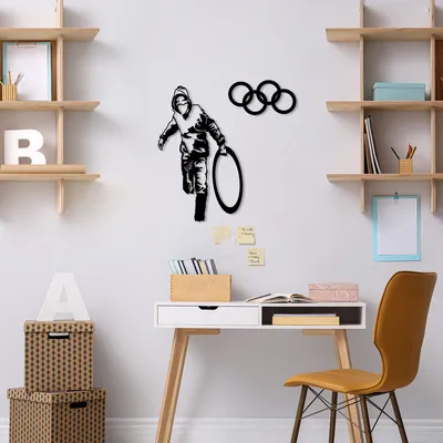 Productafbeelding van Wallity, Banksy - TNL2297, zwart, overige woonaccessoires, 62 x 61 cm, 100% metaal (dikte: 1)