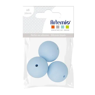 Immagine prodotto di Perle di silicone rotonde x 3 - 15 mm - blu pastello