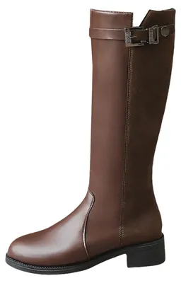 Imagen del producto de Elzusha - Botas altas para mujer, con detalles en dos colores