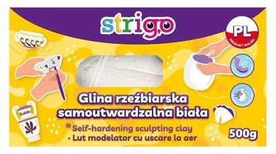 Imagen del producto de Strigo, arcilla para modelar, color blanco, 500 gramos