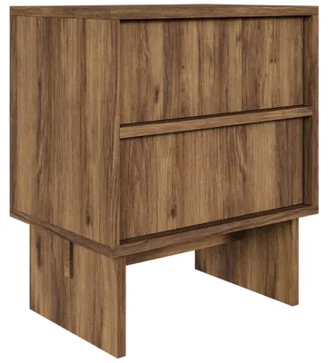 Image de Selsey Sanva - Table de chevet à 2 tiroirs, Warmia noyer, 50 cm