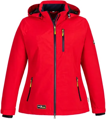 Produktbild von Blue Wave Damen Funktionsjacke Kati mit Fleece-Innenfutter - Wasserdichte Regen-Jacke mit abnehmbarer Kapuze in Rot Größe 54