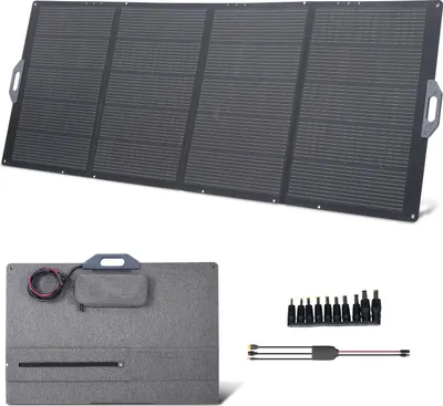 Produktbild von SucceBuy Faltbares Solarpanel 400 W, Tragbares Solarmodul mit 24 % Effizienz, Monokristallines Solarladegerät mit MC4-Ausgang & 10-in-1-DC-Adapter, IP67, geeignet für Powerstations, Camping und Wandertouren