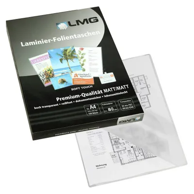 Produktbild von LMG Signaltechnologie Laminierfolien matt 80 mikron A4