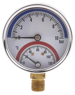 Thermomanometer 0-10 bar 0-120 °C für Heizung