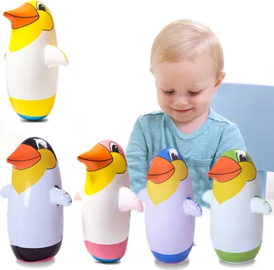 Obrázek produktu pro 22cm nafukovací tučňák na stání - vzdělávací hračka pro děti, venkovní zábava a aktivní hra