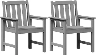 Zdjęcie produktu dla vidaXL Krzesło ogrodowe do jadalni, 2 szt., jasnoszare, 65,5 x 59 x 88 cm, HDPE