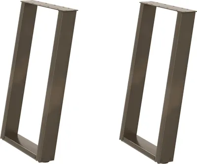 Image de vidaXL Pieds de table de salle à manger en U 2 pcs. Acier naturel 60x(72-73) cm Acier