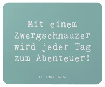 Produktbild von Mr. & Mrs. Panda Mouse Pad Spruch Zwergschnauzer Abenteuer - Meeresbrise - Geschenk, Mut, Wachsamkeit, bezaubernder Hund, Mauspad, kleiner, neugieriger Charakter, pc