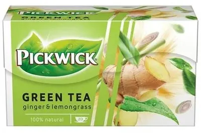 Zelený čaj, 20x1,5 g, PICKWICK, zázvor-citrónová tráva