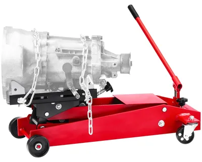 Image de SucceBuy - Cric hydraulique à profil bas, capacité de levage de 450 kg, hauteur de levage de 16 à 64 cm et roues pivotantes à 360°, cric robuste pour garage et atelier, rouge