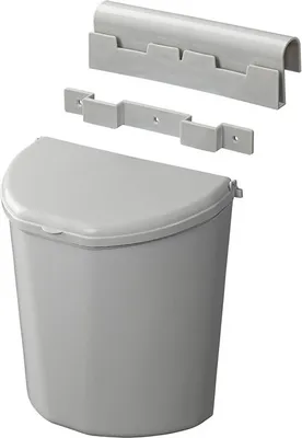 Produktbild von Abfalleimer XL 10 Liter grau | + Halterung | kompaktes Maß | 18,8x30,3x30,8cm