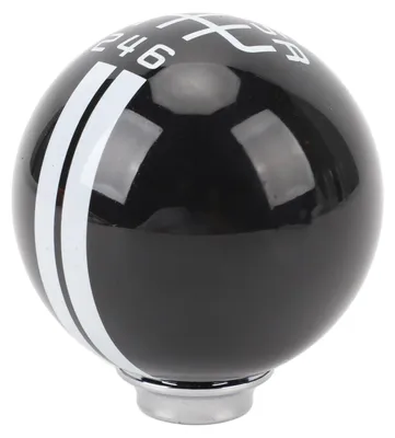 Immagine prodotto di Pomello del cambio con 3 adattatori, impugnatura comoda, 6 marce, per leva stile Shelby GT500, pomello rotondo, Mustang dal 1967 al 2018, nero, bianco
