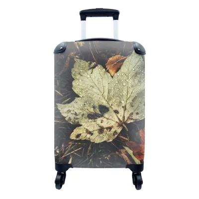 Produktbild von MuchoWow® Koffer Handgepäck Trolley Rollkoffer Kleine Reisekoffer mit 4 Rollen - Herbstblätter - Herbst - Jahreszeiten - Natur - Cabin Size < 55x40x23 cm & 55x40x20 cm - Fotokoffer - Kabinenkoffer - Boardgepäck - Reise-Box - Reisekoffer - Reisegepäck - Koffer mit Bild - Trolley für Kinder