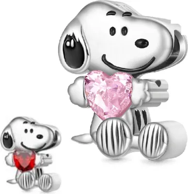 Produktbild von Gnoce Charm Snoopy mit Herz Silber JMC021