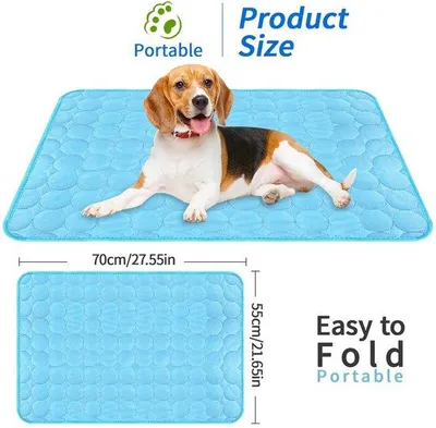 Produktbild von Kühlmatte für Hunde, 70 x 55 cm, blau, kühlend – ideal für mittelgroße Hunde