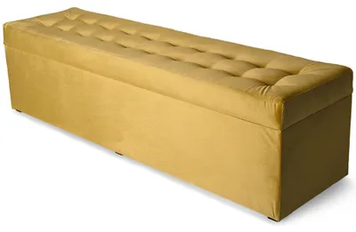 Produktbild von MG Design Polsterhocker Gelb 45x160 cm - Stauraum 190L, bis 300 kg, sofort einsatzbereit, pflegeleicht, für Wohnzimmer & Flur