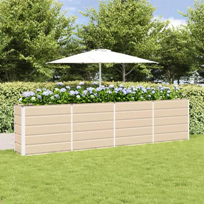 Produktbild von "Schlussverkauf" Pflanzkübel im Garten - 1 pc - Blumenbeet/Gartenbeet - Elfenbein 160x40x75 cm Stahl  C13508