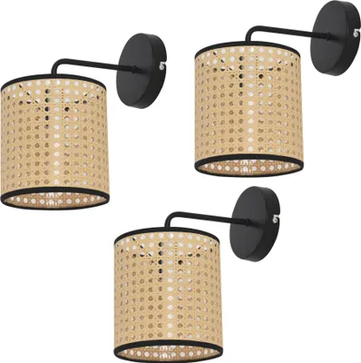 Produktbild von Wandleuchte ’Southend’ 3er Set E14 Rattan-Optik Beige