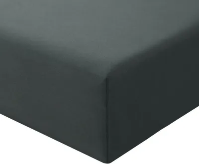 Produktbild von Bettlaken, 180 x 200 cm, dunkelgrau, Spannbettlaken, 180 x 200 cm, Höhe 30 cm, Matratzenauflage aus Mikrofaser, für Doppelbett, sehr weich und atmungsaktiv