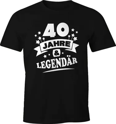 Produktbild von Herren T-Shirt Geburtstag 40 Jahre und Legendär Geschenk für Männer Fun Shirt MoonWorks® schwarz XL